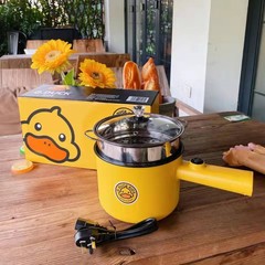 G.DUCK Hello little yellow duck electric cooking pot student household multi-functional small electric pot non-stick pot small electric hot pot