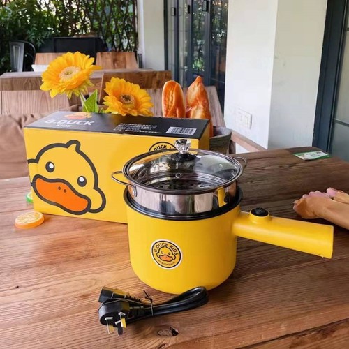 G.DUCK Hello little yellow duck electric cooking pot student household multi-functional small electric pot non-stick pot small electric hot pot