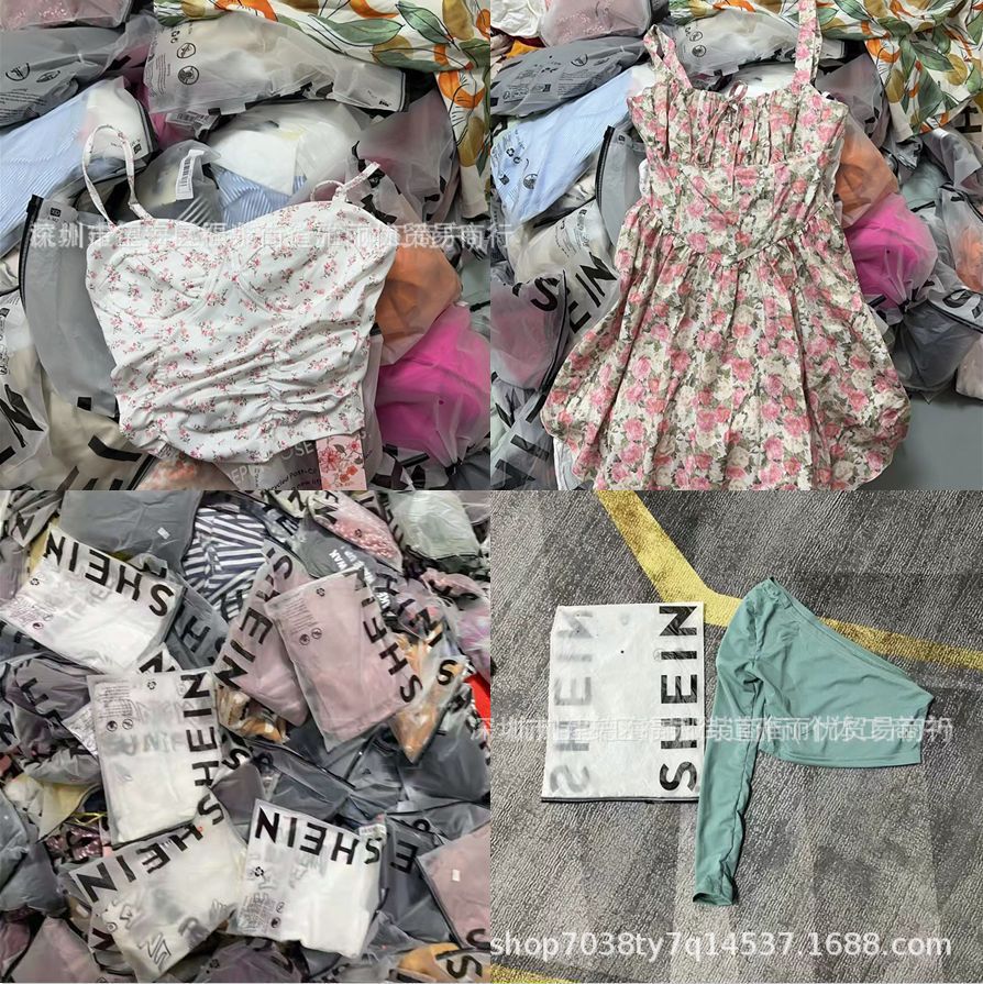 Shein misceláneos productos de bajo precio de comercio exterior chaleco camiseta sexy vestido conjunto misceláneos de ropa de mujer comercio exterior