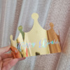 Net Red Adult Children's Baby Birthday Party Crown Paper Laser Gold Card Paper Calligraphy Birthday Hat Manufacturer