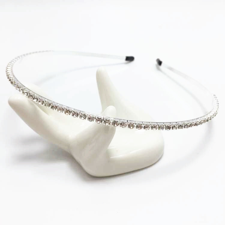 Japonés y coreano accesorios para el cabello tocado estilo coreano sola fila completa diamante rhinestone diadema dulce Joyería Al por mayor fábrica