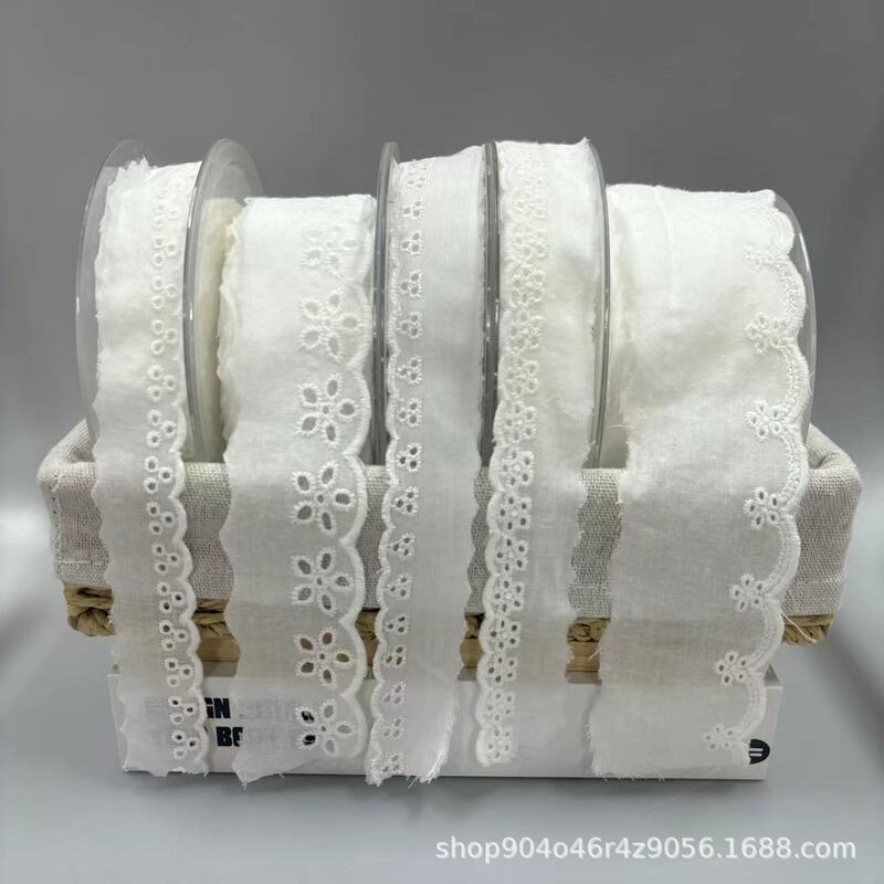 Multiple Styles of White DIY Cotton Fabric Accessories, Embroidered Lace Trim Wholesale, Handmade Curtain DIY Manufacturer Embroidery