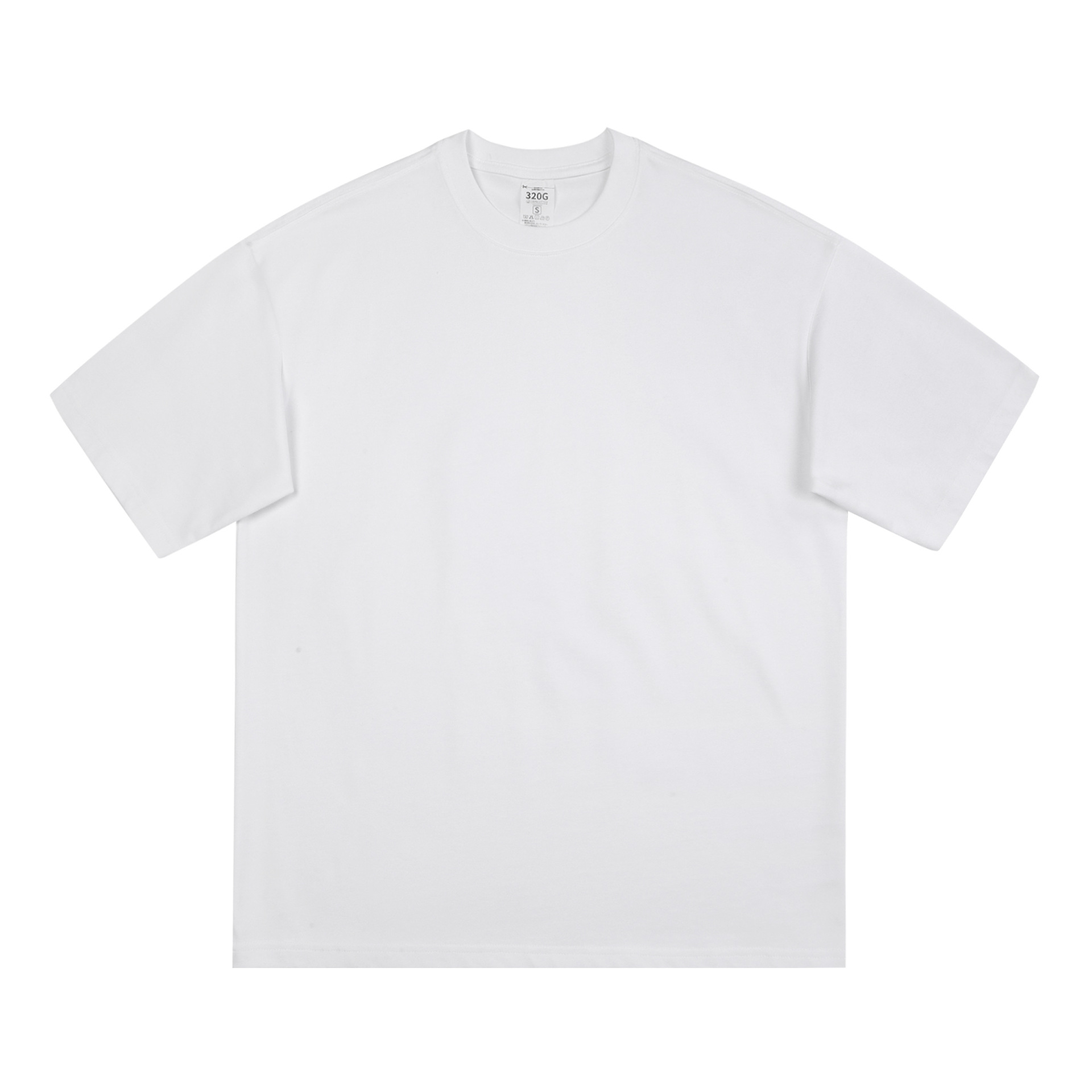 320g de alta gama pesada gruesa opaca Camiseta de manga corta de algodón para hombres y mujeres cuello redondo color sólido ropa básica