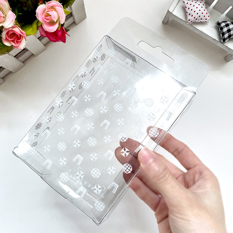 透明pvc手机膜通用塑料盒pet挂耳包装盒带膜pp磨砂枕型盒彩印胶盒