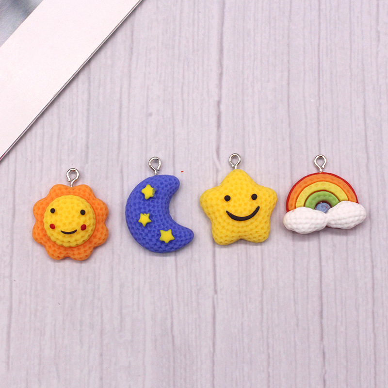 10 PCS/Package Plastic Resin Sun Star Moon Pendant display picture 10