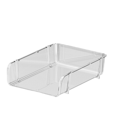 Transparent desktop file storage rack office desk book drawer PET data storage box