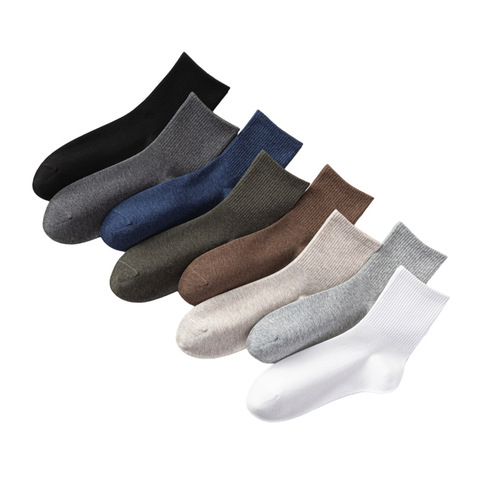 Men's socks, antibacterial cotton breathable mid-tube socks, 26 new season white sports socks, sweat absorption and deodorant business men's socks