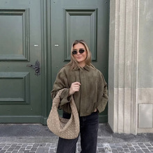 厂家现货外贸女装批发2025春新款时尚飞行员蝙蝠袖拉链夹克上衣