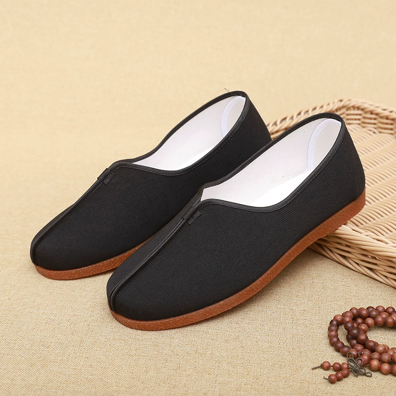 Тканевая обувь Old Beijing, Мужская традиционная китайская обувь в стиле ретро для кунг-фу, старая обувь, Нескользящая дышащая черная Тканевая обувь с круглым ртом