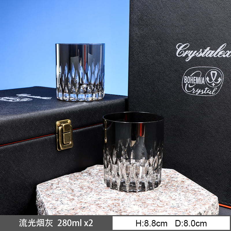 Caja de regalo de whisky de alta calidad importada de la República Checa, regalo de alta calidad, tazas de vino de cristal de corte de Edo