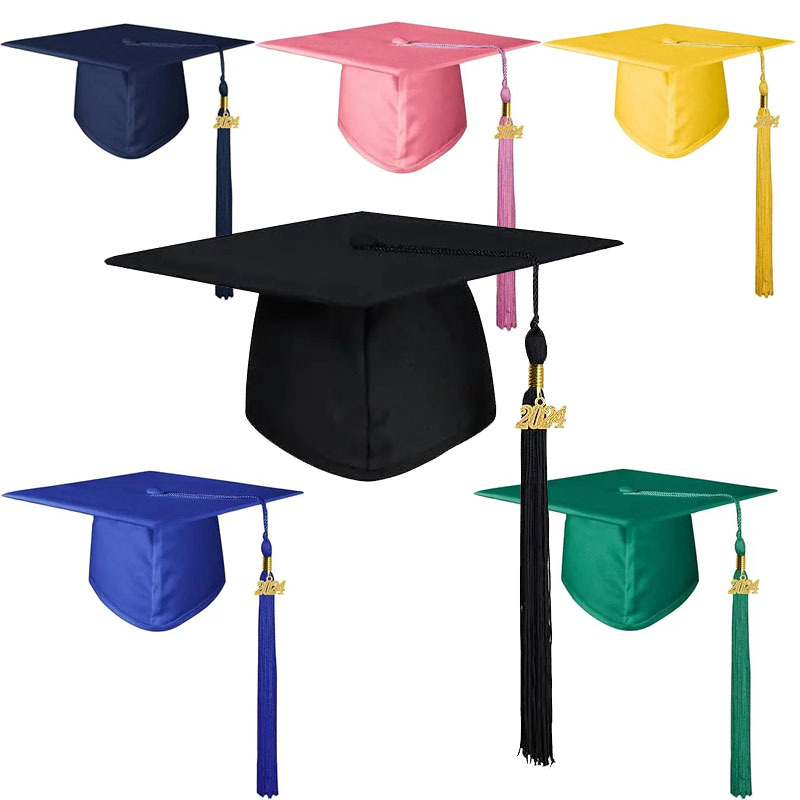 博士帽毕业帽学位帽学士帽成人礼帽导师帽子带年份牌季限定可调节