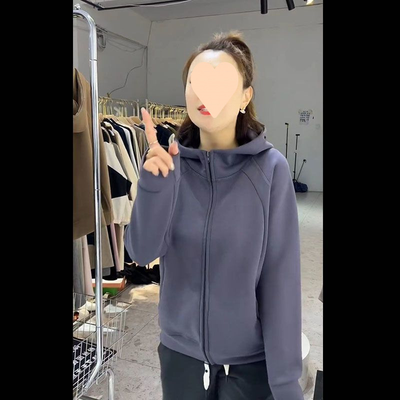 高檔媽媽裝早秋連帽拉鏈衛衣外套中年女春秋新款長袖休閒開衫上衣