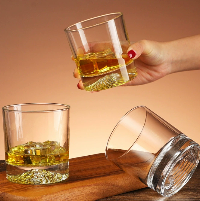 Японский стиль утолщенный резьбовой дно хрустальный стакан виски чашка плюс логотипный хоккейный кубок ретро креативный бокал для вина