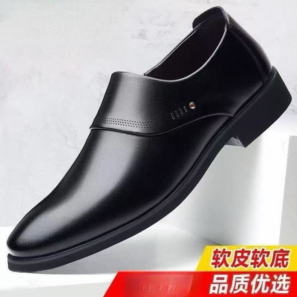 2025 nuevos zapatos de cuero de primavera y otoño de un solo pie, zapatos de cuero suaves de negocios casuales, zapatos casuales transfronterizos para hombres