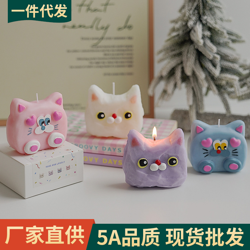 Velas para gatos, pequeños regalos creativos, lindos adornos hechos a mano, fragancias, regalos de cumpleaños, recuerdos, velas aromáticas