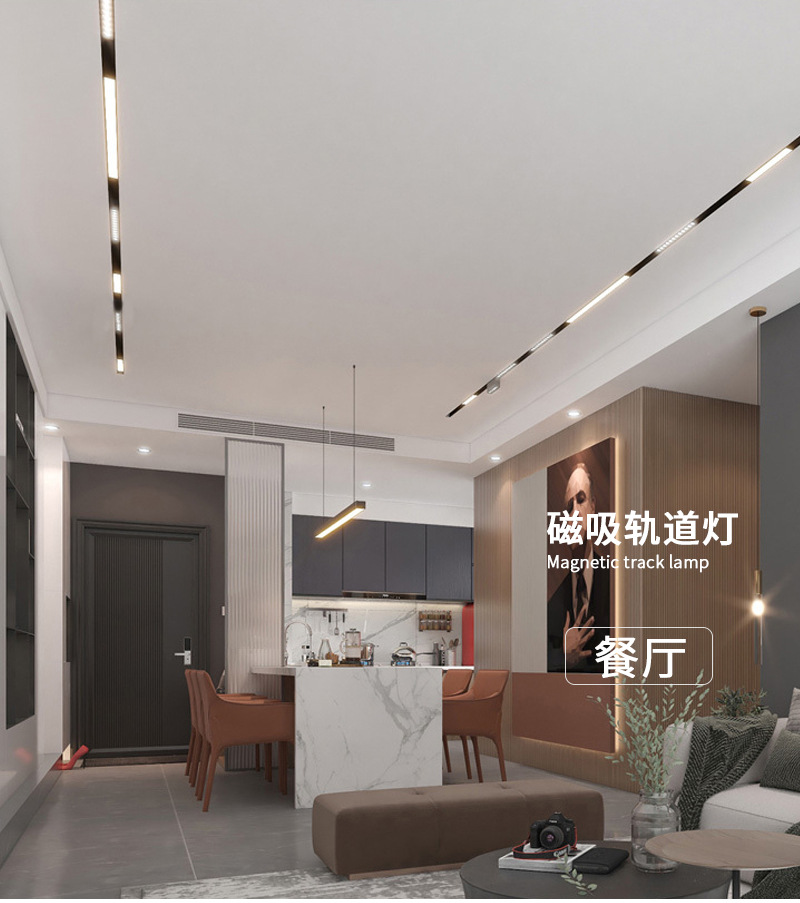 无边框嵌入式磁吸灯家用客厅卧室过道厂家直销明装磁吸轨道灯批发-阿里巴巴