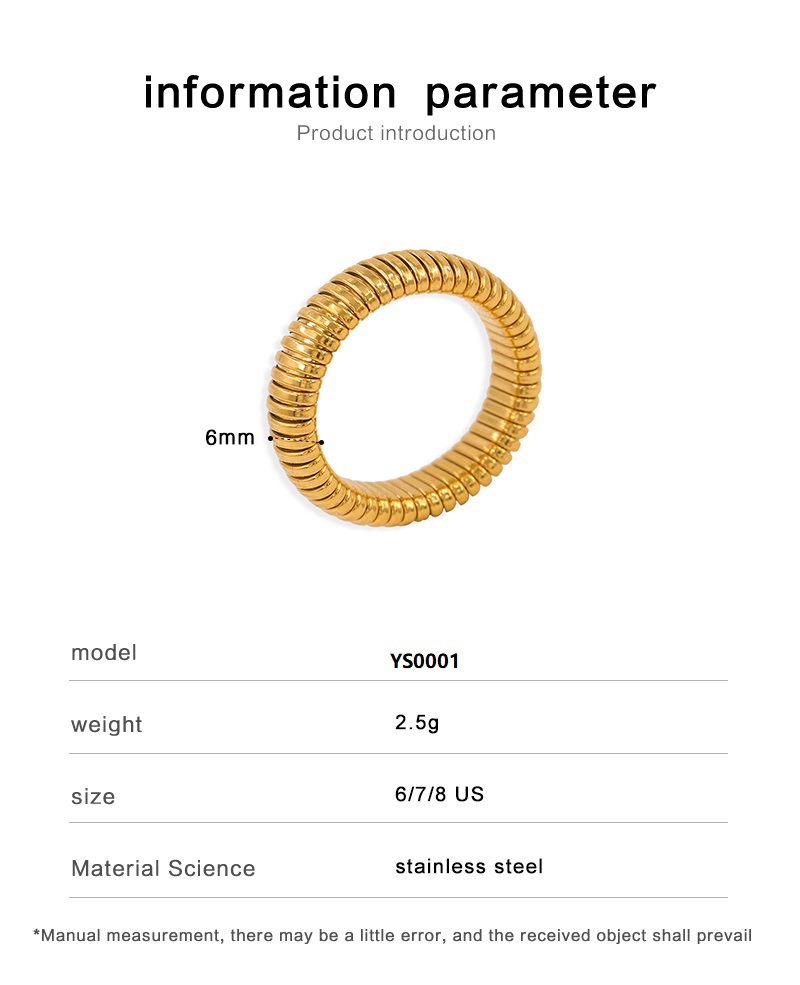 Anneaux De Placage En Acier Au Titane En Acier Inoxydable Géométrique De Style Ins display picture 1