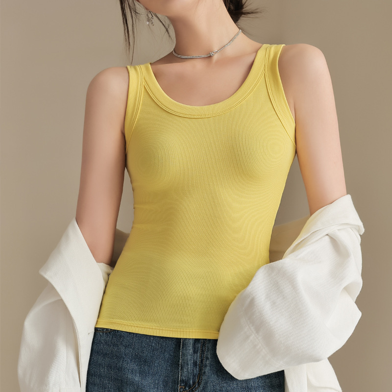 European goods threaded sports vest female summer slim-fit display inside matching primer design sense niche top outside wear ins tide