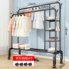 ❤150CM-Black double pole + side three-layer storage net + double hook + wheel