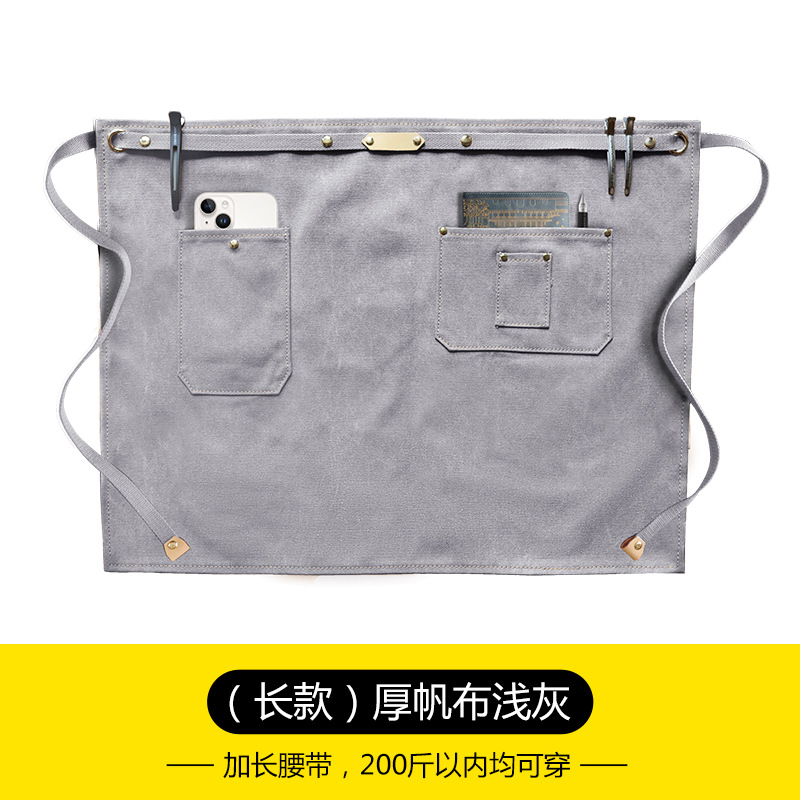 Estilo coreano delantal de lona gruesa media longitud corta opcional leche té barista trajes delantal de mezclilla al por mayor