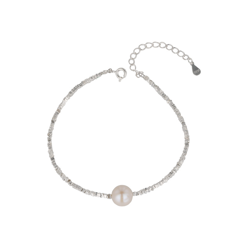 925 plata esterlina pulsera de perlas de agua dulce de plata rota niñas Luz de lujo de alto grado sentido nicho diseño novias pulsera de regalo