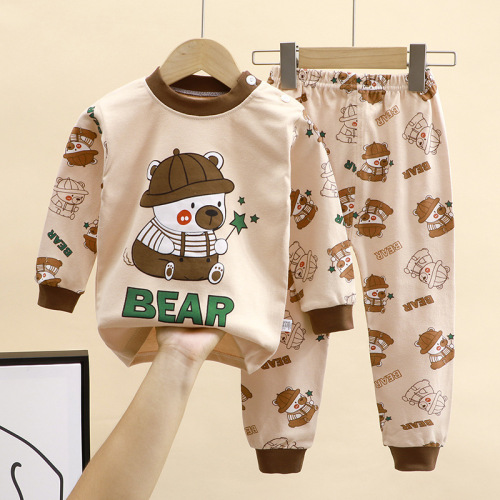 Children's underwear set Pure cotton new style boys autumn clothes pajamas baby girls autumn clothes autumn pants home clothes children's clothing wholesale
