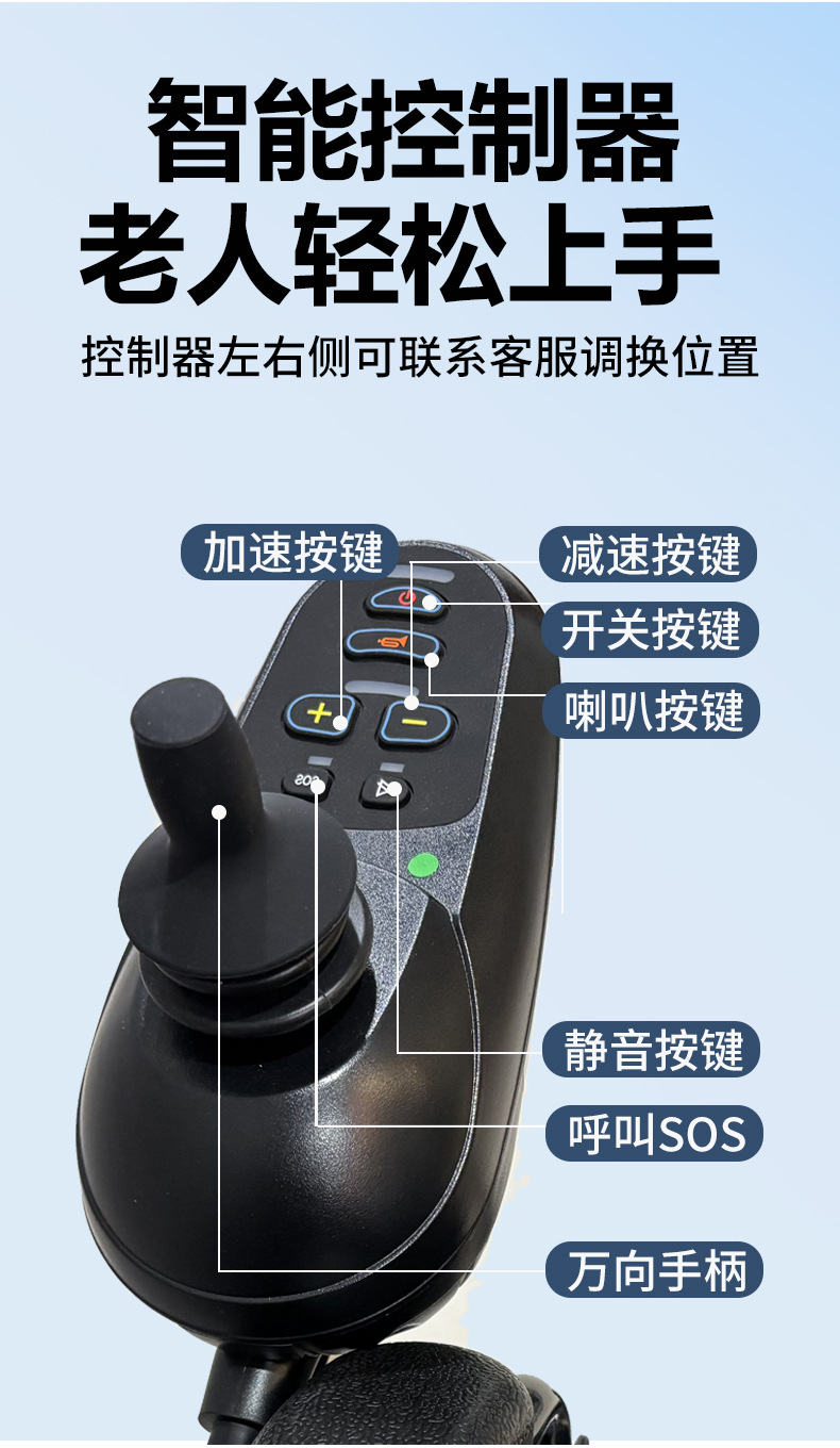 Electric Wheelchair Foldable for the Elderly and Disabled, Fully Automatic Smart Push Wheelchair, Large Wheel Mobility Scooter