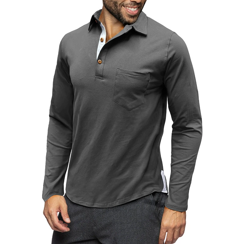 Demi-season long-sleeve for leisure, retro T-shirt, European style, American style