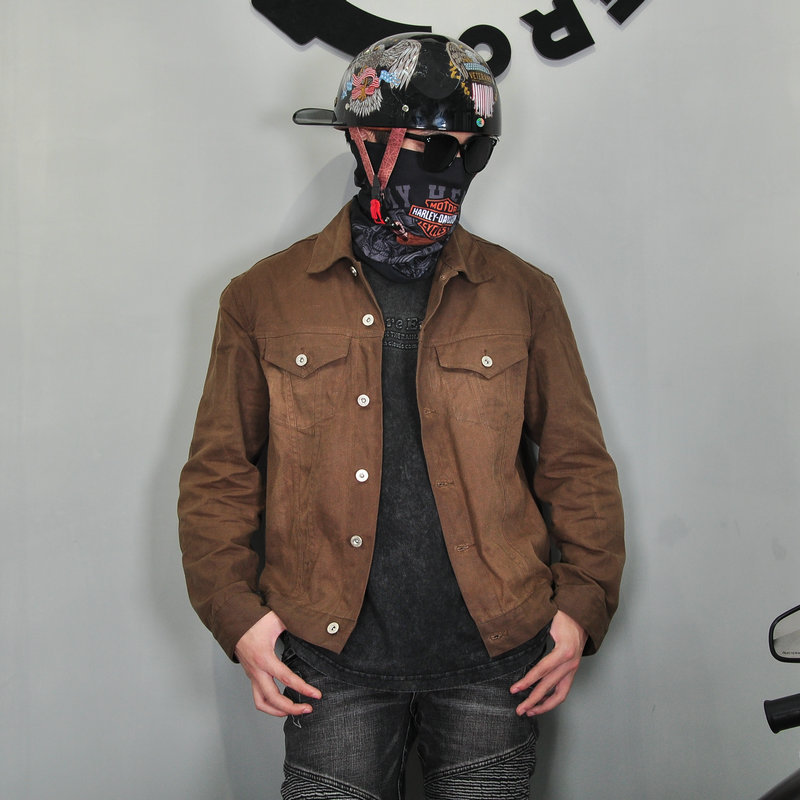 VOLERO ropa de Ciclismo de motocicleta para hombres y mujeres casual recubrimiento vintage encerado Four Seasons chaqueta de motocicleta ropa anti-caída manga larga