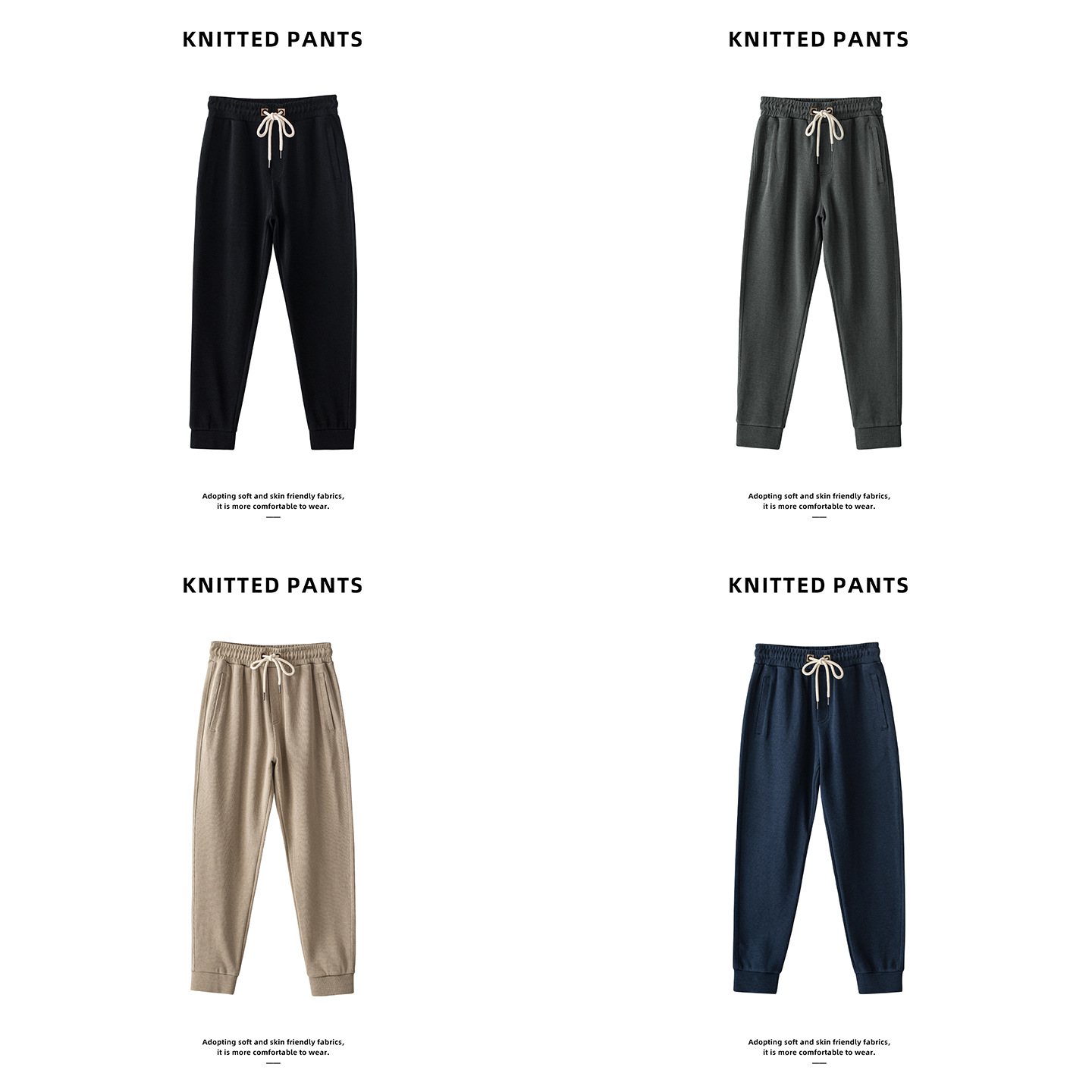 Knitted Sweatpants Pants 4 Colors Heavyweight Casual Pants Versatile Slimming Look Leggings Sweatpants Trendyy Ins Factory Delivery