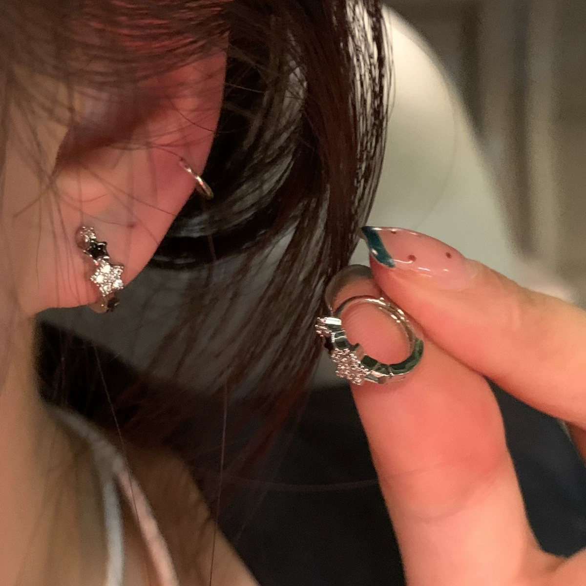 Серьги, маленькие высококачественный стиль, компактные 2,1 × 2,05 см