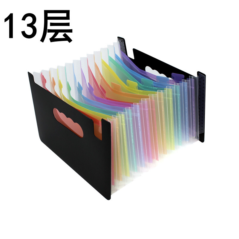 Transfronterizo dedicado gran capacidad A5 Mini pequeño tamaño órgano clip multi-capa carpeta factura sola bolsa de almacenamiento retráctil de pie