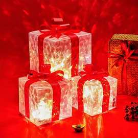 圣诞礼盒堆头圣诞节装饰礼盒商场橱窗景布置发光礼盒圣诞节摆件