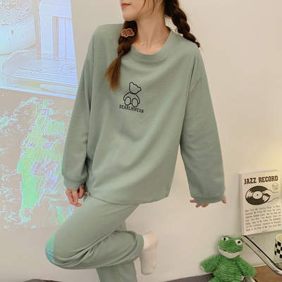 Pajama female confinement 2023 Spring new pattern Month of service Waffle suit pregnant woman lactation Pregnancy