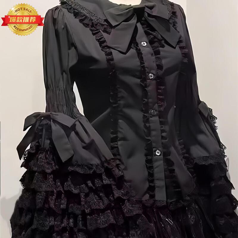Black Lace Doll-Style Lolita New Style White Lolita Inner Shirt with Princess Sleeves Lolita