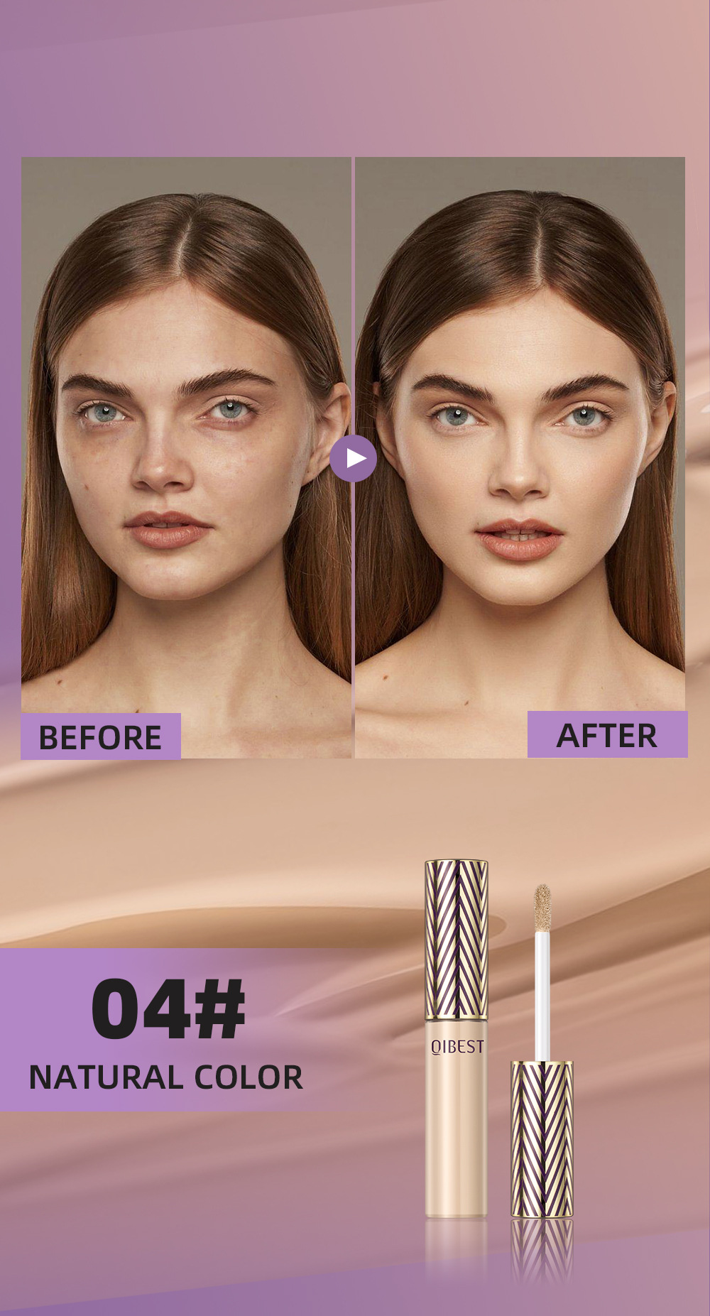 carina QIBEST Concealer Wasserfeste, schweißfeste Lotion, langlebig und schwer zu entfernendes Make-up, deckt Flecken und Akneflecken ab und verblasst nicht_voghion.com