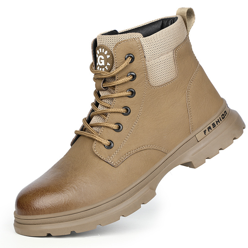 Custom Labor Safety Shoes Men's Anti-smashing and Anti-piercing High-top Waterproof Fashion Tooling Comfortable Soft Bottom Protective Work Shoes