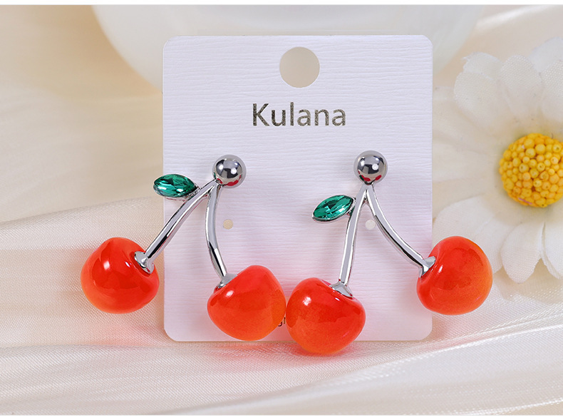 Acrylic, Alloy Material 1 Pair Elegant Cute Cherry Acrylic Alloy Drop Earrings Ear Studs
