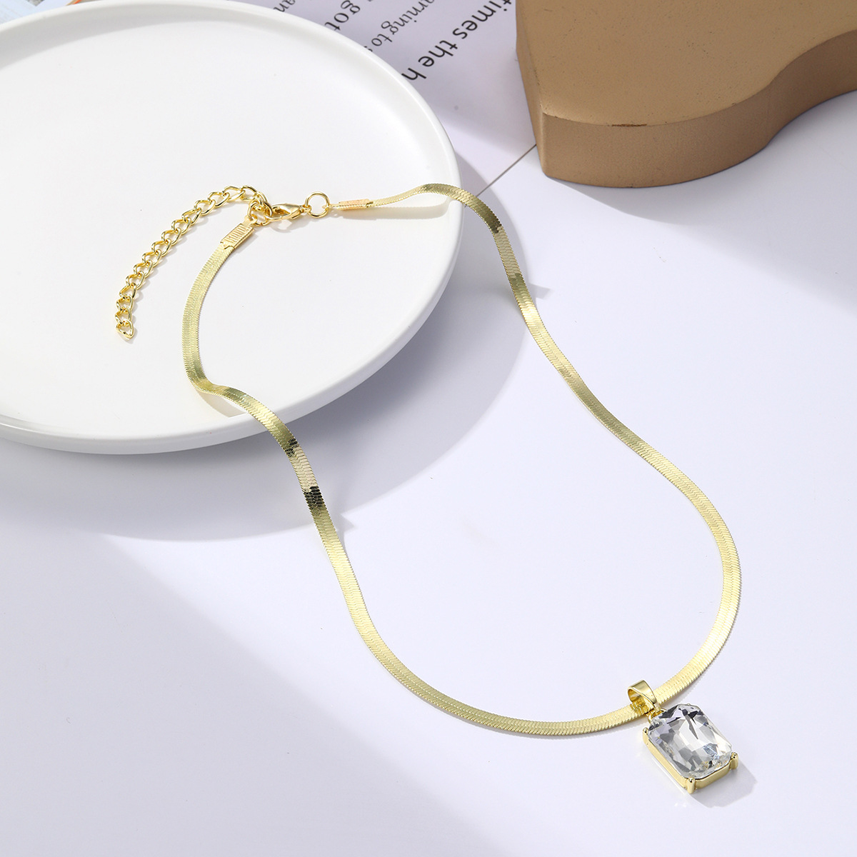 10g Weight Jewelry Set Classification Earrings + Necklace Quantity Holiday, Date Occasion Artificial Crystal, Alloy Material Heart Shape, Rectangle Pattern Women's Gender Simple Style Style Simple Style Heart Shape Rectangle Artificial Crystal Alloy Women's Jewelry Set 12