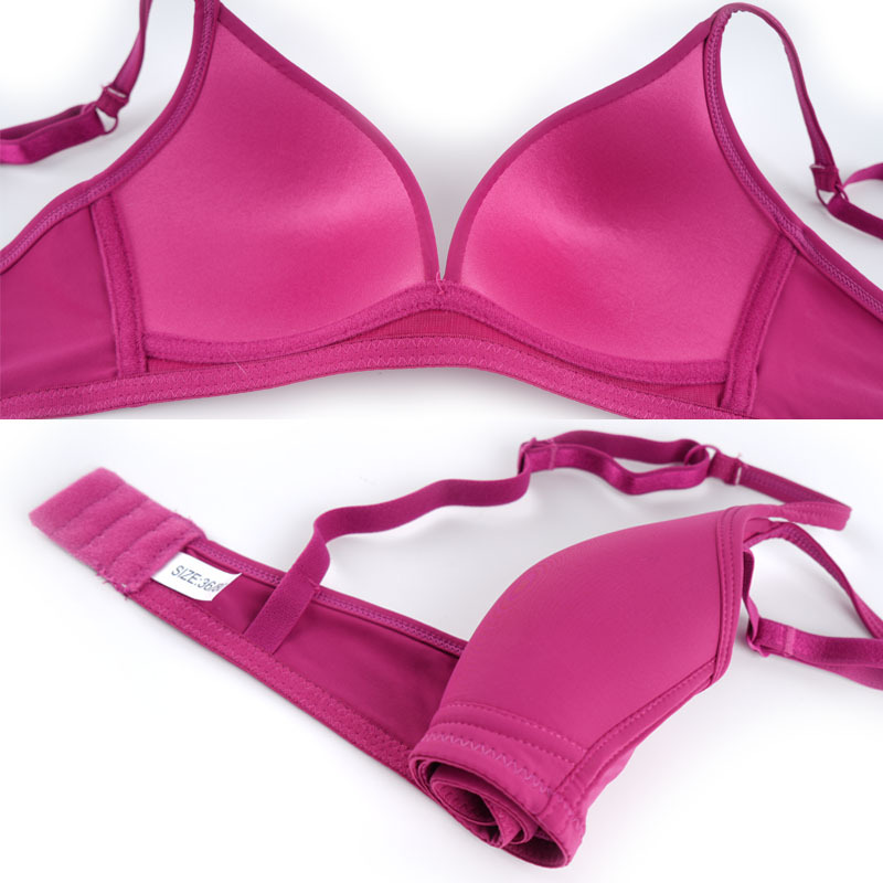 Copa triangular ropa interior pequeño pecho recopilado suave sin anillo de acero sujetador transpirable delgado soporte superior sujetador de niñas