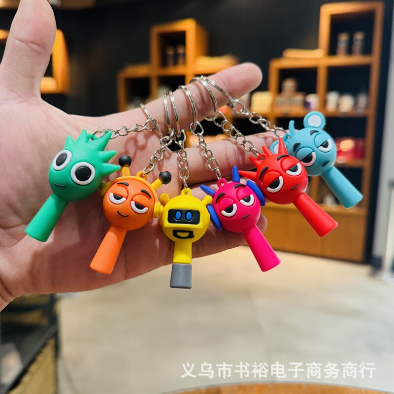 新しいクロスボーダーリズムボックス Sprunki キーホルダー PVC ペンダント音楽ゲーム周辺機器バッグチャームギフト|undefined