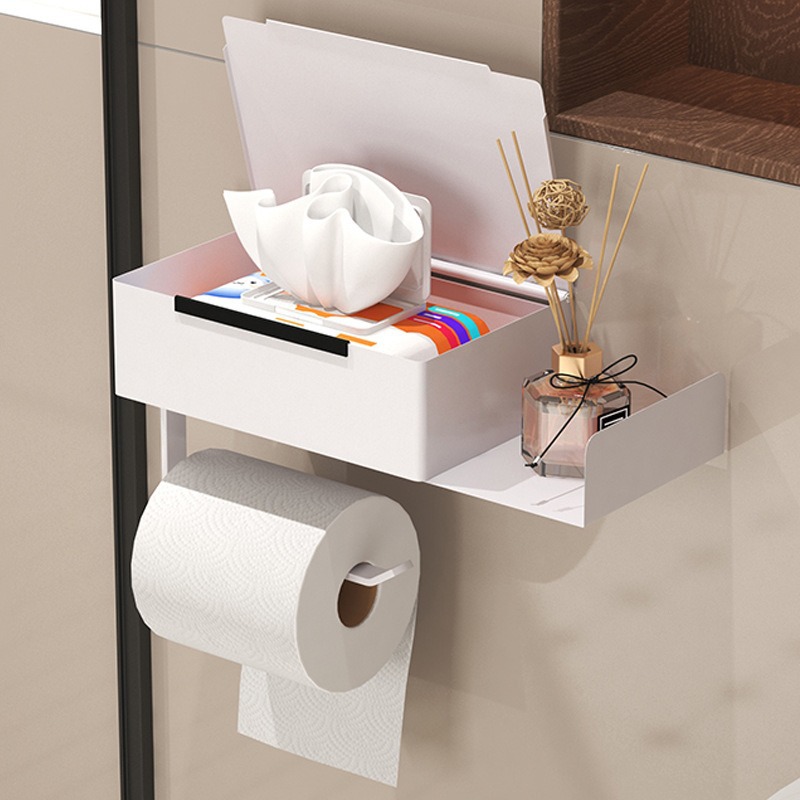 Transfronterizo sin perforación de inodoro estante de papel multifuncional estante de toallitas de baño estante de toallitas de inodoro estante de almacenamiento de teléfonos móviles