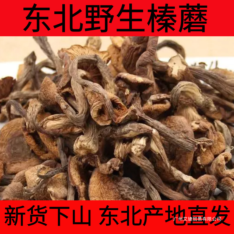 东北野生榛蘑干货小鸡炖蘑菇批发长白山土特产真蘑无根净重新货