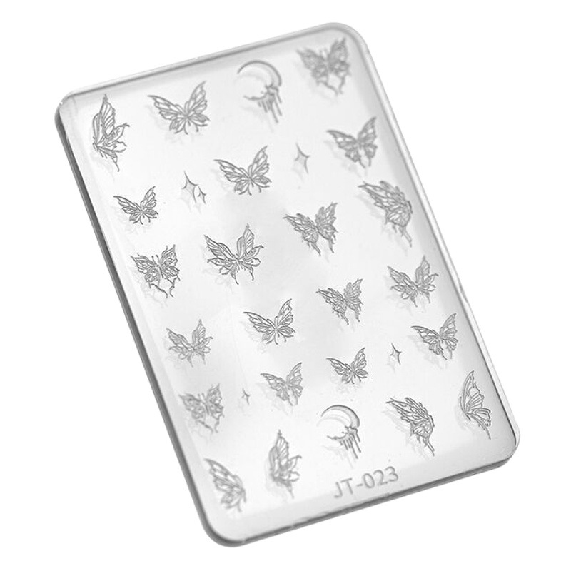 Posrari Internet celebridad clavo 3D mariposa tallada epoxi DIY alivio joyería cristal epoxi molde de silicona