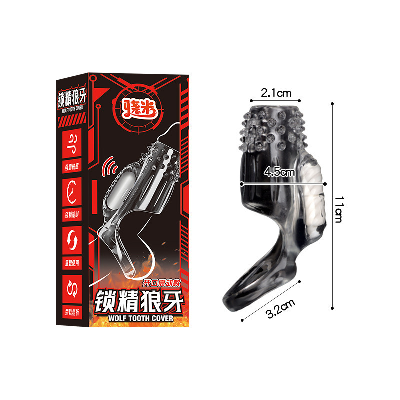 Snapmi macho cristal lobo brazo vibratorio condón pene retrasado anillo pinchazo pareja artículos sexuales adultos interés