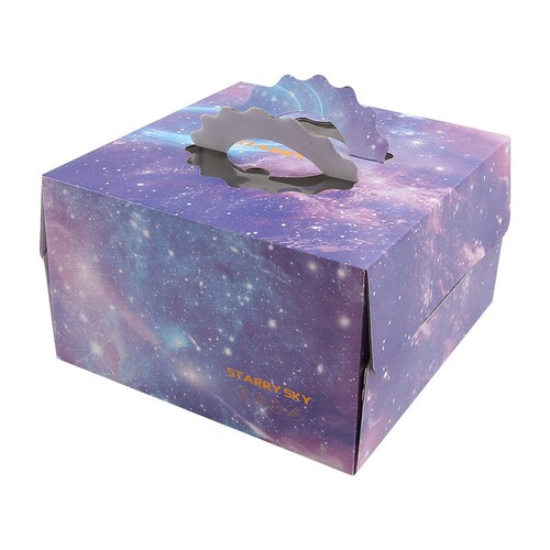 Portable square birthday cake box 6 8 10 inch disposable square box cheese mousse small pastry home packaging
