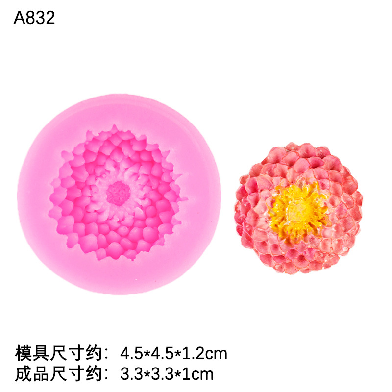 Xiangri Gui Daisy Molde de silicona Molde de pellizco de epoxi Tamaño de la flor Torta en forma de chocolate Decoración fondant