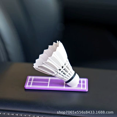 Car-mounted badminton ornament that rotates Car ornaments - badminton-spinning-ornament-comes-with-traceless-adhesive-purple
