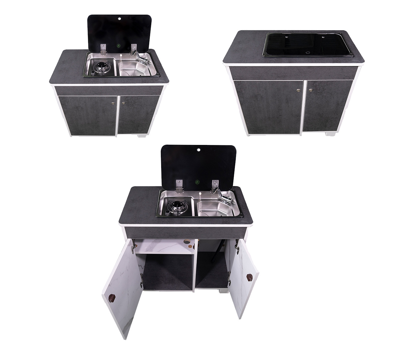 Guangrun genuino tablero de madera ligero con textura de mármol con fregadero, cocina de inducción, cama, coche, XR-M16 de módulo de cocina