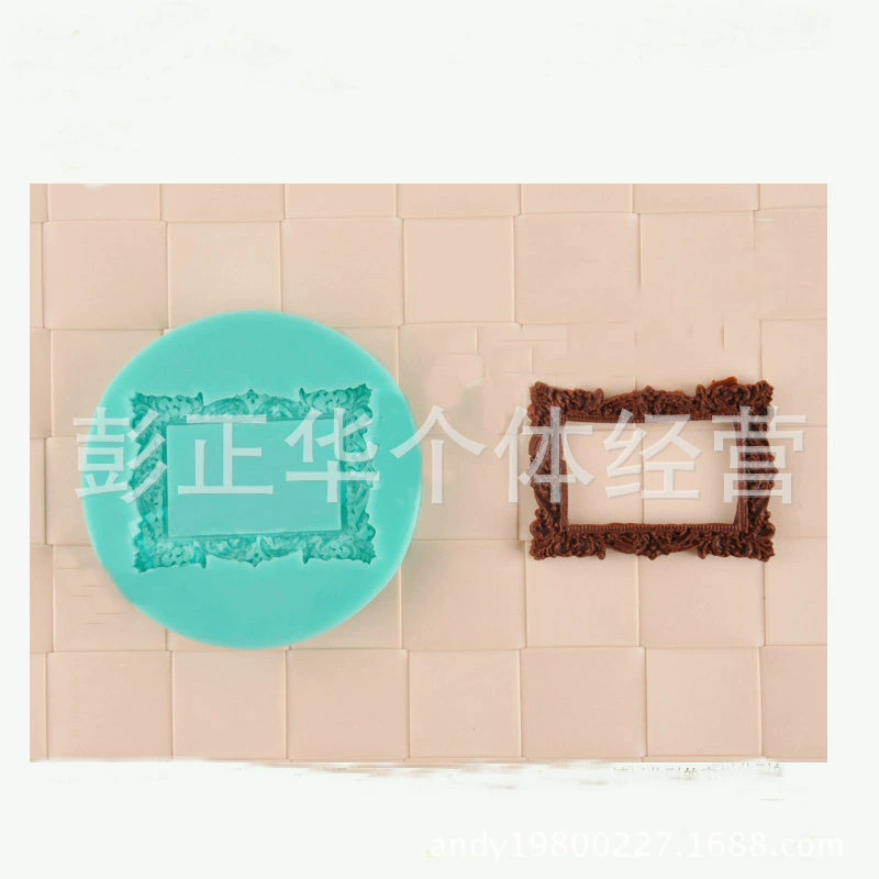 Silicone fondant, rectangular mold, classic photo frame, acrylic clay, ceramics, handmade